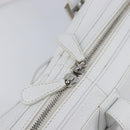 LOEWE Sender Hand Bag Leather White Silver Auth ka7041-18