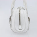 LOEWE Sender Hand Bag Leather White Silver Auth ka7041-4
