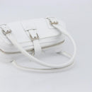 LOEWE Sender Hand Bag Leather White Silver Auth ka7041-7