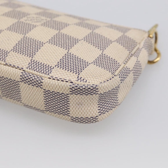 LOUIS VUITTON Damier Azur Mini Pochette Accessoires Pouch N63005 LV Auth ka7044