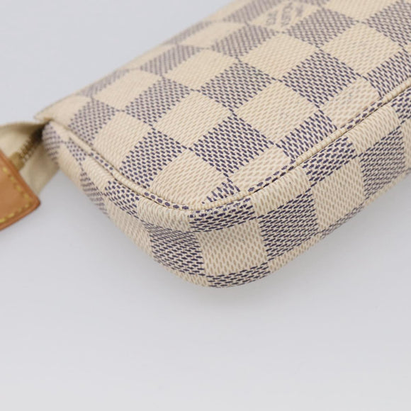 LOUIS VUITTON Damier Azur Mini Pochette Accessoires Pouch N63005 LV Auth ka7044