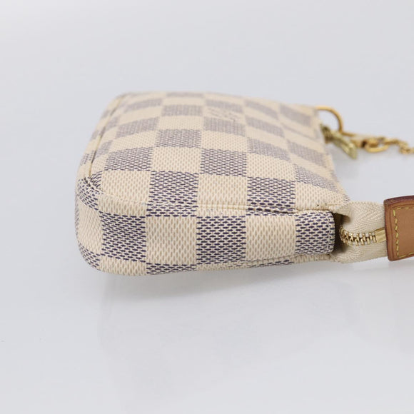 LOUIS VUITTON Damier Azur Mini Pochette Accessoires Pouch N63005 LV Auth ka7044