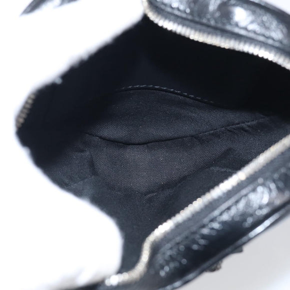 Balenciaga Luca Goal Heart Chain Bag Leather Black Silver 722781 Auth ka7045M