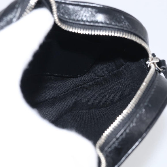 Balenciaga Luca Goal Heart Chain Bag Leather Black Silver 722781 Auth ka7045M