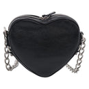 Balenciaga Luca Goal Heart Chain Bag Leather Black Silver 722781 Auth ka7045M-3