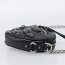 Balenciaga Luca Goal Heart Chain Bag Leather Black Silver 722781 Auth ka7045M-5