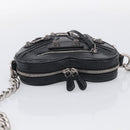 Balenciaga Luca Goal Heart Chain Bag Leather Black Silver 722781 Auth ka7045M-6
