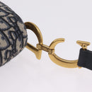 Christian Dior Trotter Canvas Saddle Hand Bag Navy Gold Auth ka7046SAV-11