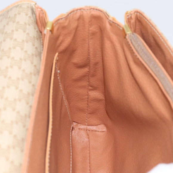 CELINE Macadam Canvas Shoulder Bag PVC Beige Gold Auth ka7047