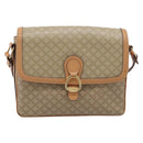 CELINE Macadam Canvas Shoulder Bag PVC Beige Gold Auth ka7047-2