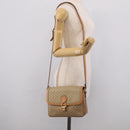 CELINE Macadam Canvas Shoulder Bag PVC Beige Gold Auth ka7047-27