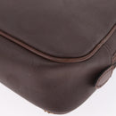 Christian Dior Trotter Canvas Clutch Bag PVC Brown Gold Auth ka7048-11