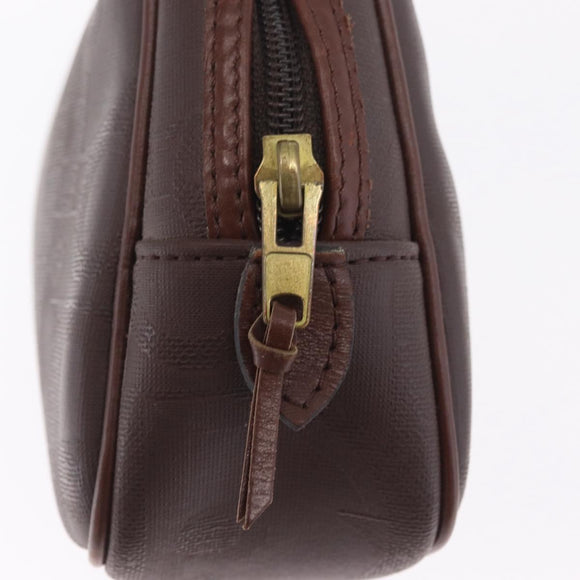 Christian Dior Trotter Canvas Clutch Bag PVC Brown Gold Auth ka7048