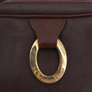 Christian Dior Trotter Canvas Clutch Bag PVC Brown Gold Auth ka7048-15