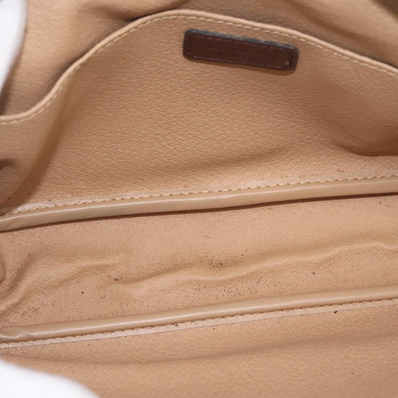 Christian Dior Trotter Canvas Clutch Bag PVC Brown Gold Auth ka7048