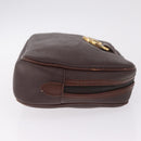 Christian Dior Trotter Canvas Clutch Bag PVC Brown Gold Auth ka7048-4