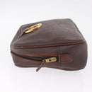 Christian Dior Trotter Canvas Clutch Bag PVC Brown Gold Auth ka7048-6