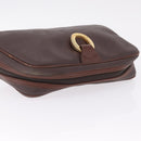 Christian Dior Trotter Canvas Clutch Bag PVC Brown Gold Auth ka7048-7