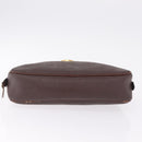 Christian Dior Trotter Canvas Clutch Bag PVC Brown Gold Auth ka7048-8