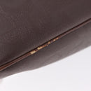 Christian Dior Trotter Canvas Clutch Bag PVC Brown Gold Auth ka7048-9