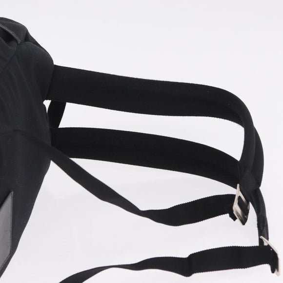 Saint Laurent Backpack Canvas Black Silver Auth ka7053