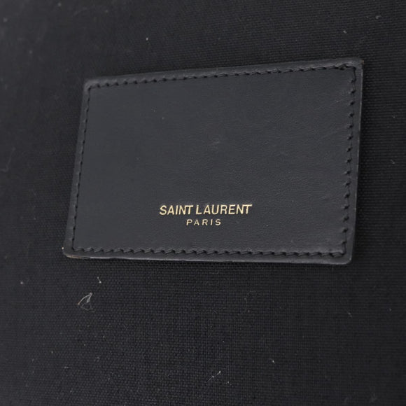 Saint Laurent Backpack Canvas Black Silver Auth ka7053