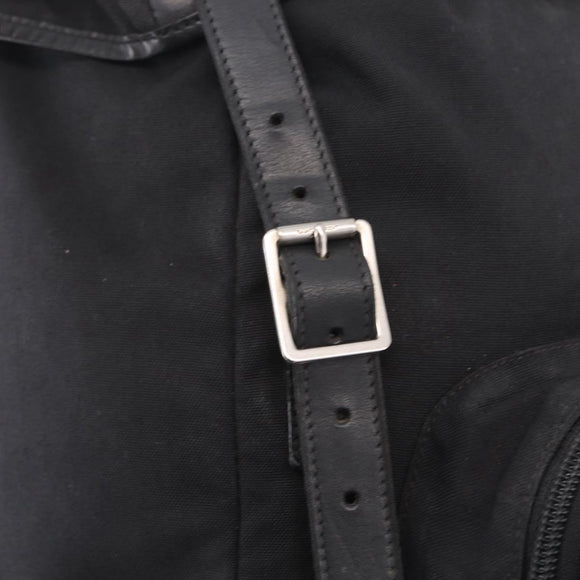 Saint Laurent Backpack Canvas Black Silver Auth ka7053