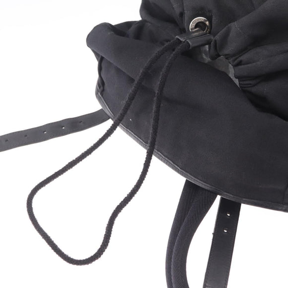Saint Laurent Backpack Canvas Black Silver Auth ka7053