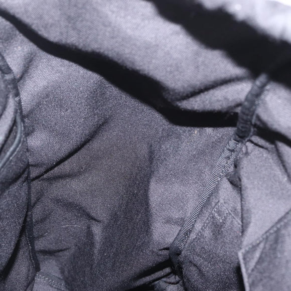 Saint Laurent Backpack Canvas Black Silver Auth ka7053