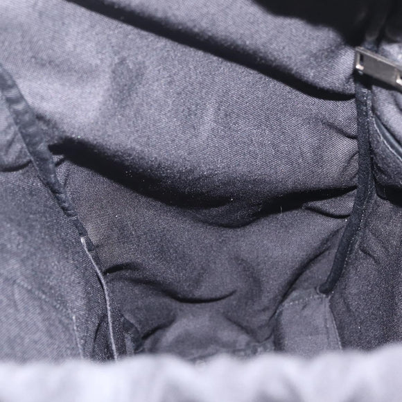 Saint Laurent Backpack Canvas Black Silver Auth ka7053