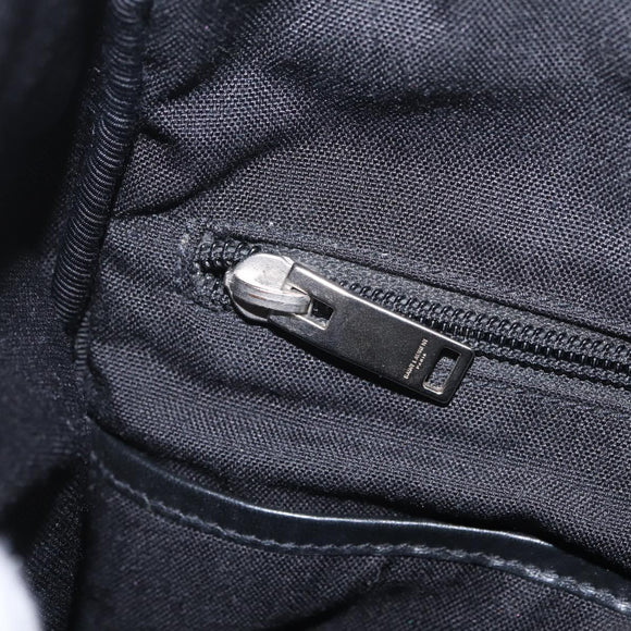 Saint Laurent Backpack Canvas Black Silver Auth ka7053