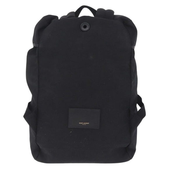 Saint Laurent Backpack Canvas Black Silver Auth ka7053