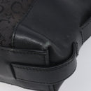 CELINE C Macadam Canvas Shoulder Bag Black Silver Auth ka7054-10