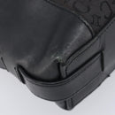 CELINE C Macadam Canvas Shoulder Bag Black Silver Auth ka7054-11