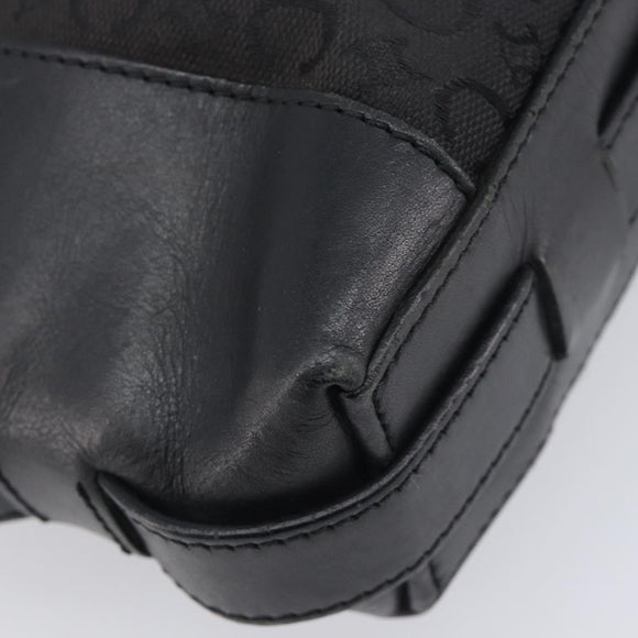 CELINE C Macadam Canvas Shoulder Bag Black Silver Auth ka7054