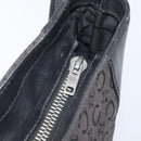 CELINE C Macadam Canvas Shoulder Bag Black Silver Auth ka7054-15