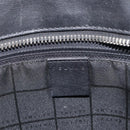 CELINE C Macadam Canvas Shoulder Bag Black Silver Auth ka7054-16