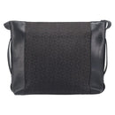 CELINE C Macadam Canvas Shoulder Bag Black Silver Auth ka7054-2