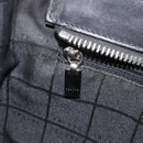 CELINE C Macadam Canvas Shoulder Bag Black Silver Auth ka7054-20