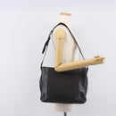 CELINE C Macadam Canvas Shoulder Bag Black Silver Auth ka7054-23