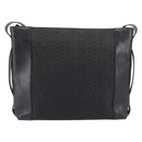 CELINE C Macadam Canvas Shoulder Bag Black Silver Auth ka7054-3