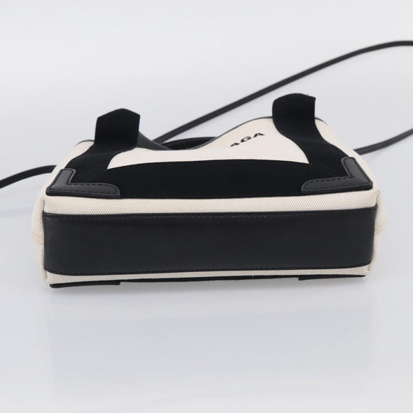 Balenciaga Navy Cabas XS Hand Bag Canvas 2way Black White 390346 Auth ka7055