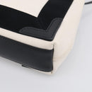 Balenciaga Navy Cabas XS Hand Bag Canvas 2way Black White 390346 Auth ka7055-12