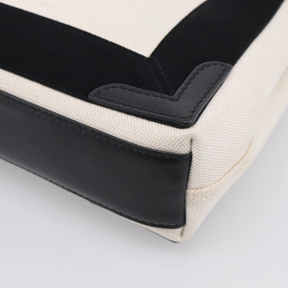Balenciaga Navy Cabas XS Hand Bag Canvas 2way Black White 390346 Auth ka7055