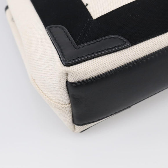 Balenciaga Navy Cabas XS Hand Bag Canvas 2way Black White 390346 Auth ka7055