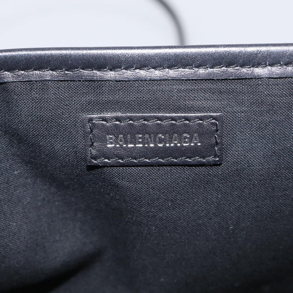 Balenciaga Navy Cabas XS Hand Bag Canvas 2way Black White 390346 Auth ka7055