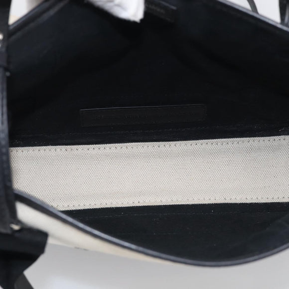 Balenciaga Navy Cabas XS Hand Bag Canvas 2way Black White 390346 Auth ka7055