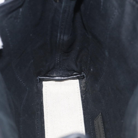 Balenciaga Navy Cabas XS Hand Bag Canvas 2way Black White 390346 Auth ka7055