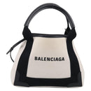 Balenciaga Navy Cabas XS Hand Bag Canvas 2way Black White 390346 Auth ka7055-2