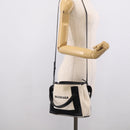 Balenciaga Navy Cabas XS Hand Bag Canvas 2way Black White 390346 Auth ka7055-24
